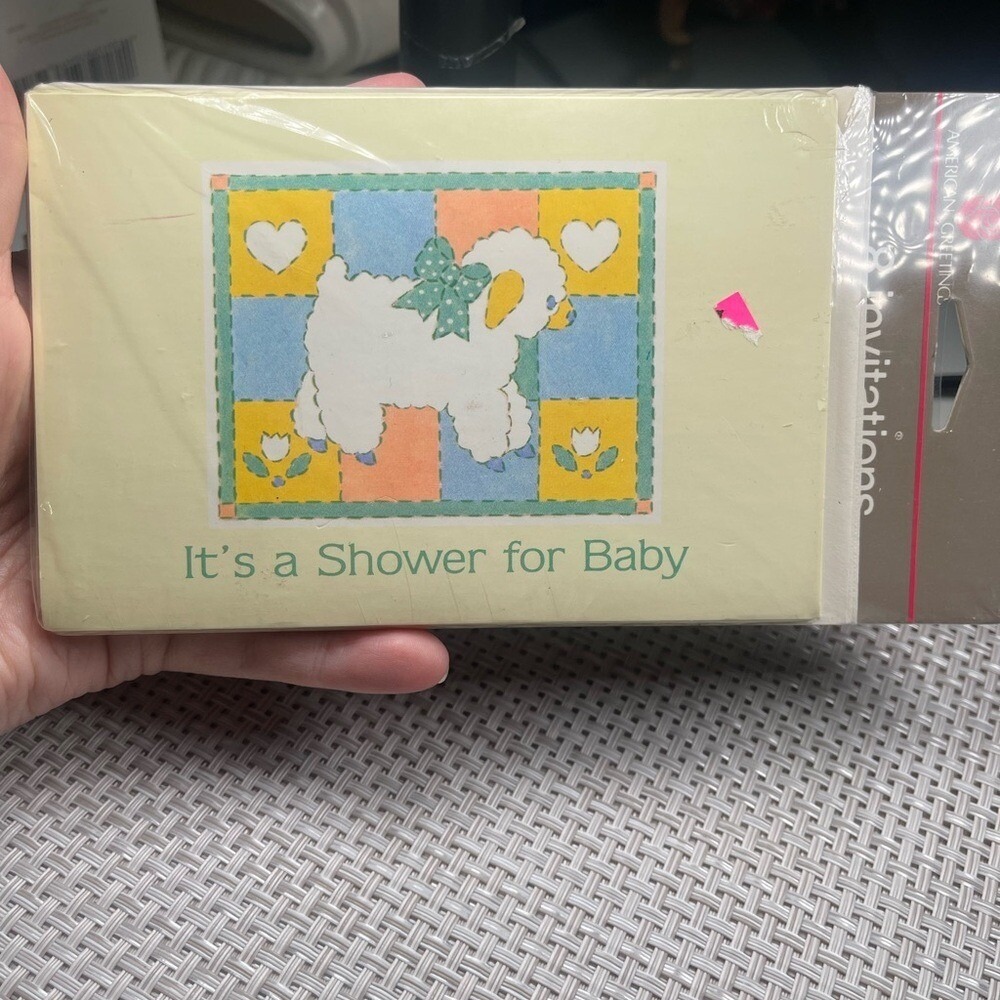 Baby Shower Invitations with Lamb Design Vintage